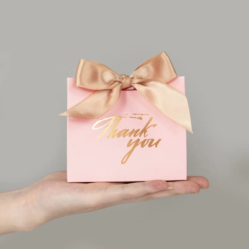 5/10 stücke danke Candy Box mit Band Hochzeit begünstigt Schokolade Geschenk box für Gäste Weihnachten Baby party Geburtstags feier Dekor