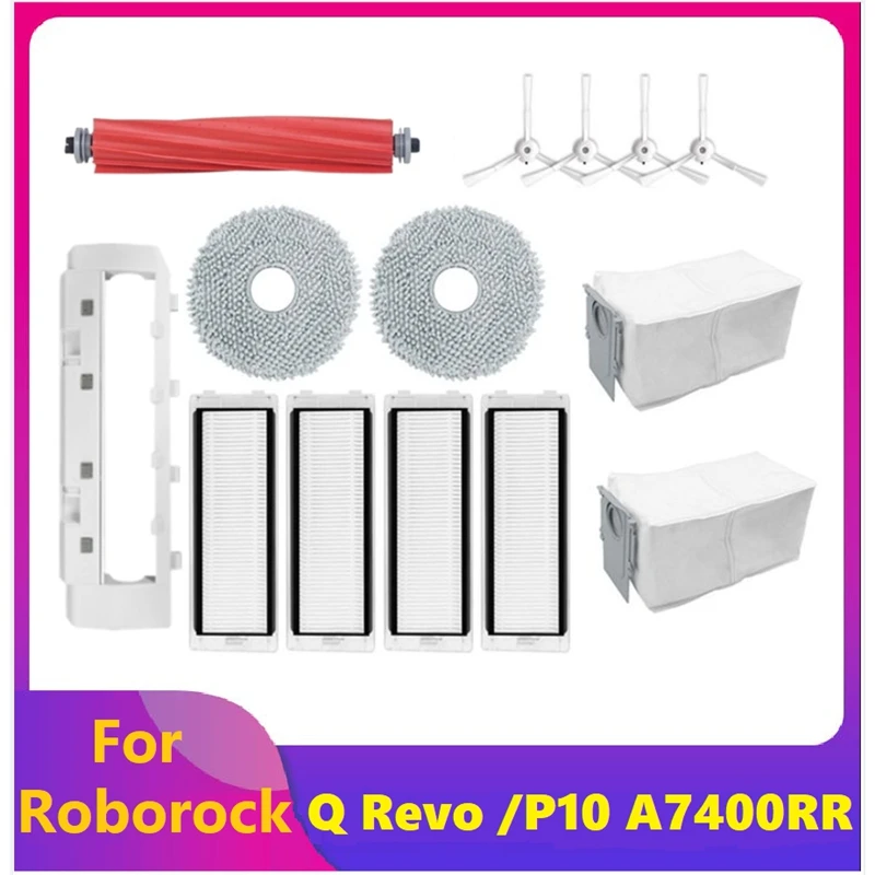 

Набор сменных деталей для робота-пылесоса Roborock Q Revo /Roborock P10 A7400RR, основные боковые щетки, мешки для пыли, коврик для швабры, 14 шт.