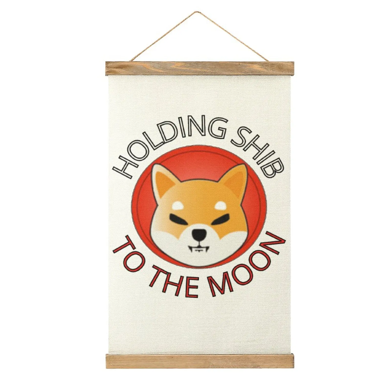 

Graphic Cool Shib Coin Holding Shiba Inu Crypto To The Moon Canvas Hanging Picture Picture Hanging Funny Joke Kitchen Mural St