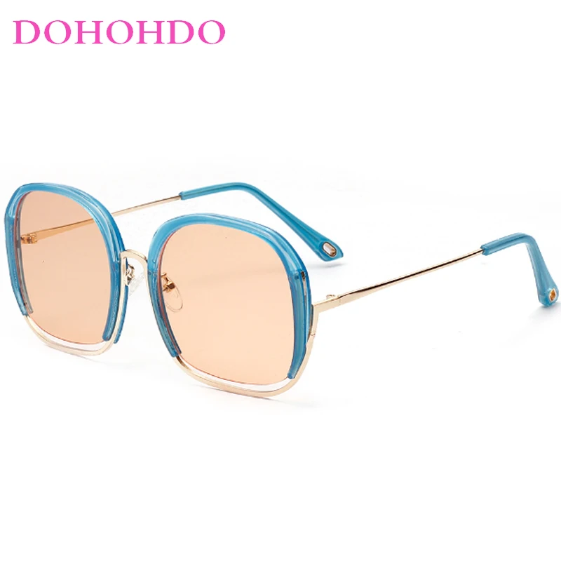 

DOHOHDO New Retro Oval Men's Women's Sun Glasses Big Frames Oversized Colorful Sunglasses Female Luxury Traveling Shades UV400