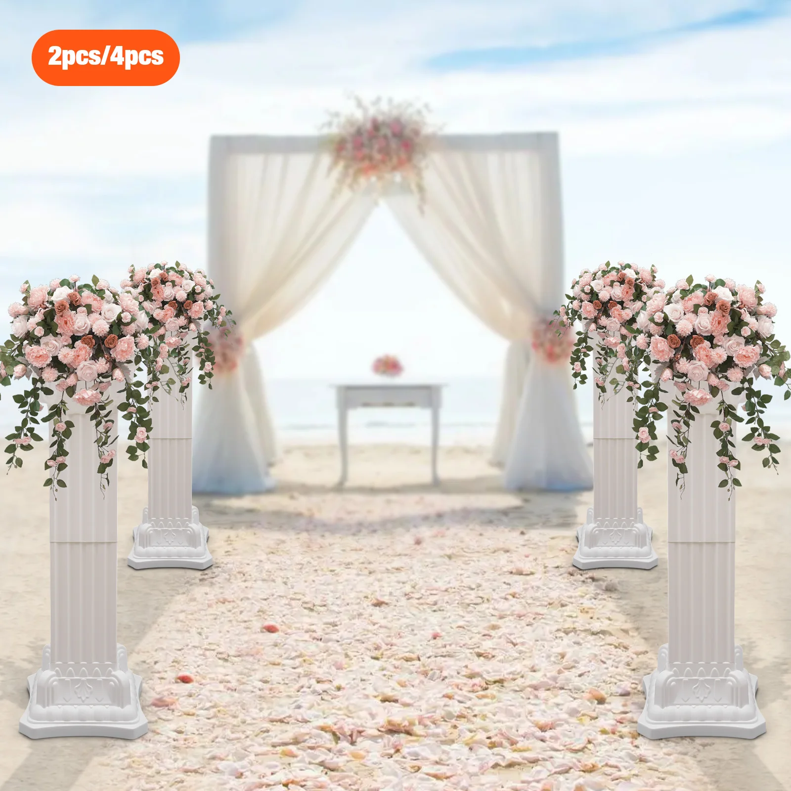 Wedding Roman Column Wedding Landscaping Roman Pillar Party Flower Holder Center Decoration 4pcs/2pcs 90cm