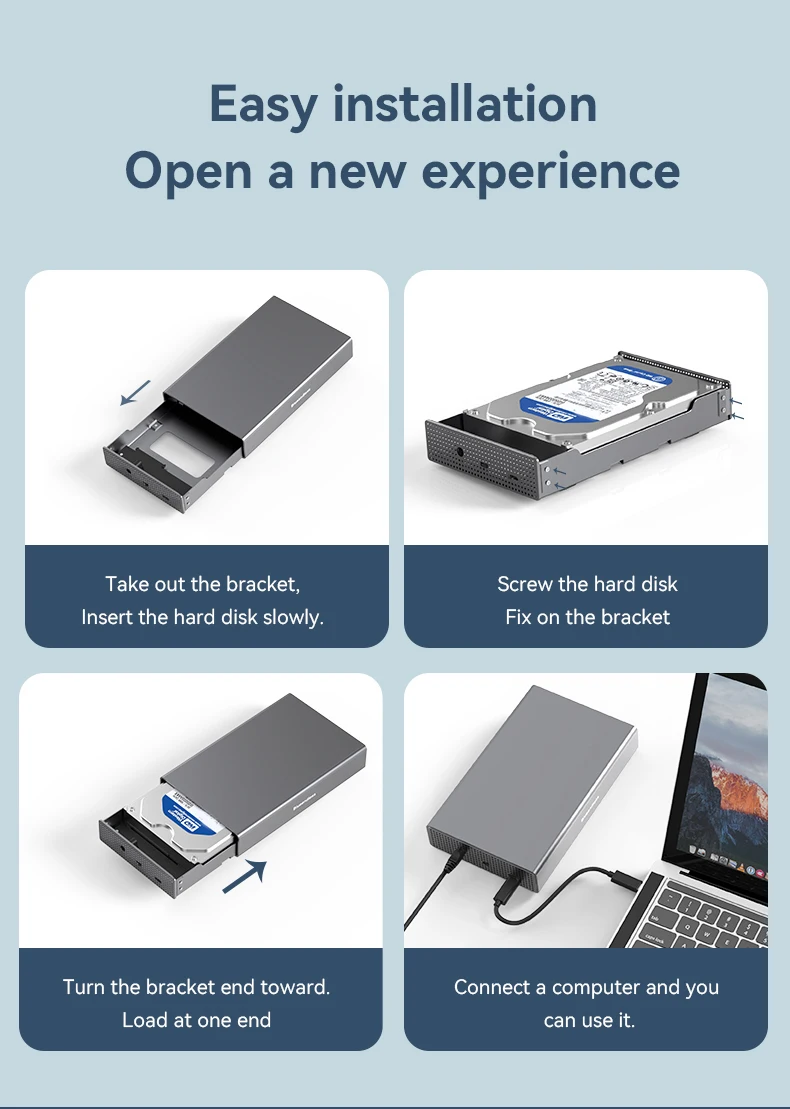 External Hard Drive Case Hard Drive Enclosure Hard Disk Case External Hard Drive Box HDD Case Enclosure Blueendless 3.5