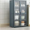 Bamboo Storage Shelf for Kitchen, Transparent Visual Cabinets, Solid Structure Shelves, Organized Supplies, Home Fashion 2