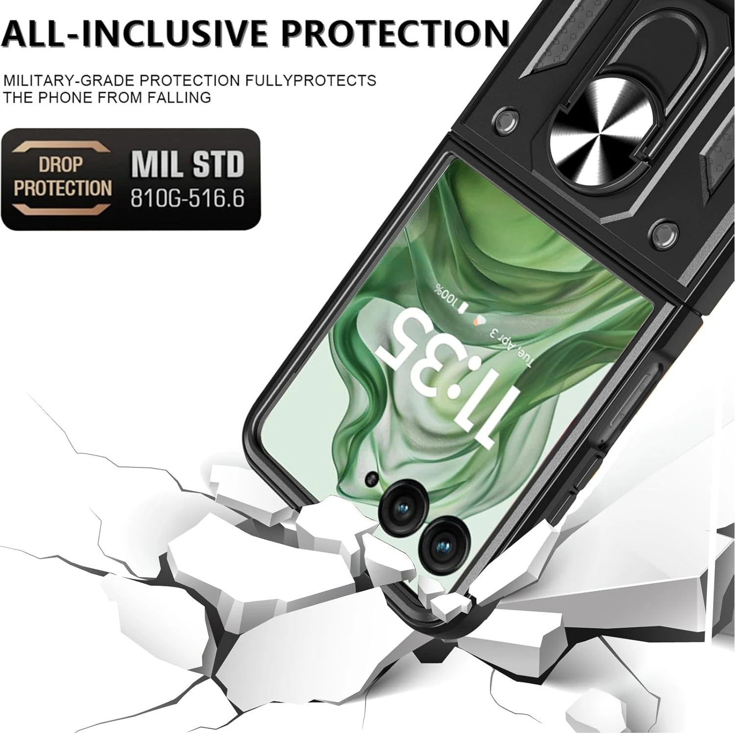 Rugged Military Armor Phone Case with Ring Stand Holder