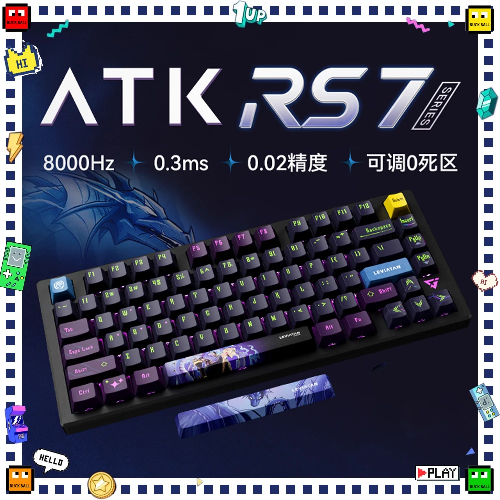 Atk rs7-磁気メカニカルキーボードスイッチ,rgb,8k,スマートスピードx 