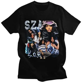 Rapper SZA CTRL X SOS Album Print T Shirt Women Vintage Punk Hip Hop Harajuku Girl's TShirt Fashion Casual T-Shirt Female Top 1