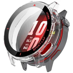 Premium Protective Glass Case with Tempered Film (Transparent  Red)