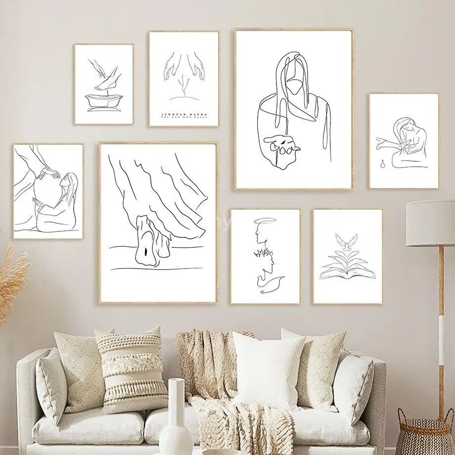 Holy Trinity Canvas Art Jesus God Christian Bible Wall Decor Poster In Stile Nordico Per Soggiorno