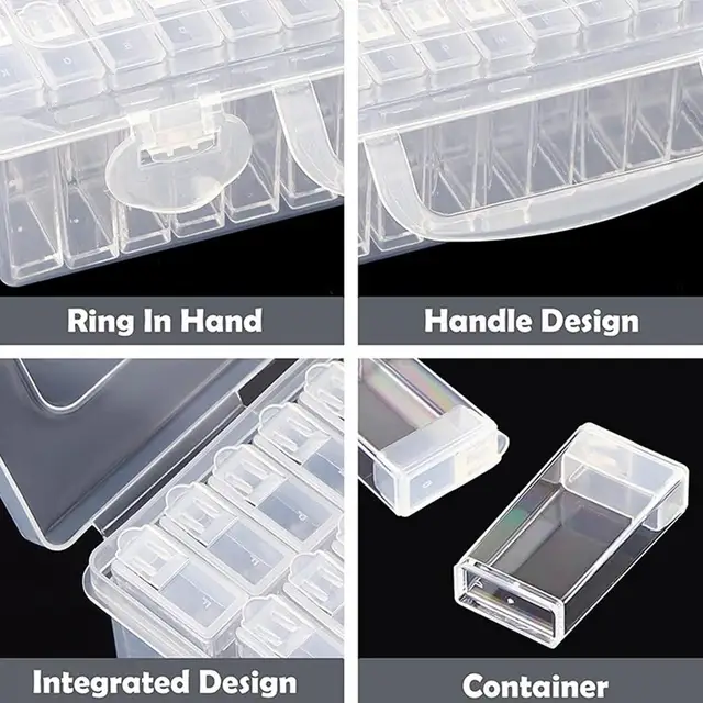 60 Slots Transparent Plastic Seed Storage Box Organizer With Label