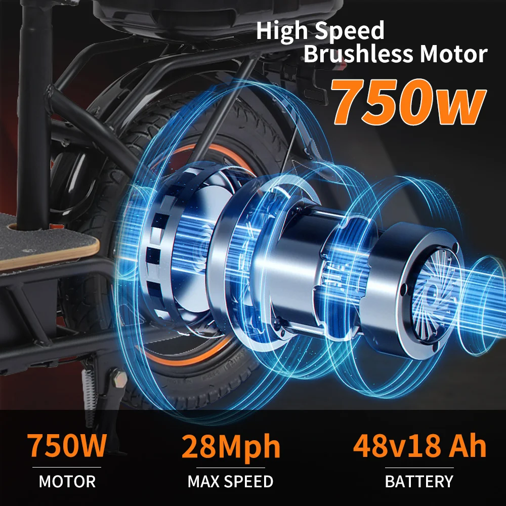 14" Electric Scooter with Seat & Basket 3