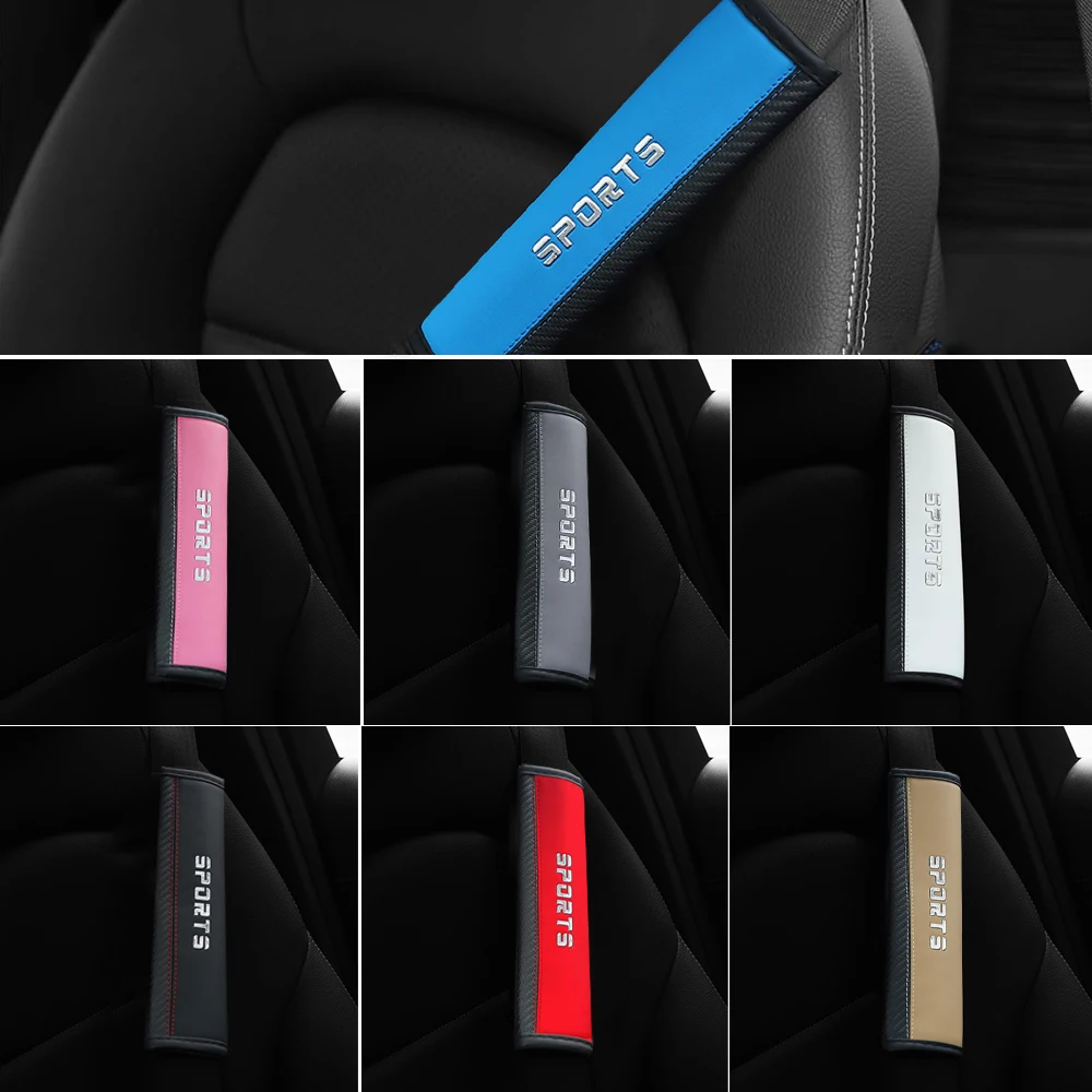 

Auto Seat Belt Cover PU Leather Shoulder Protection Sports Shoulder Cover Car Interior Seat Belt Cover Car Universal Accessories