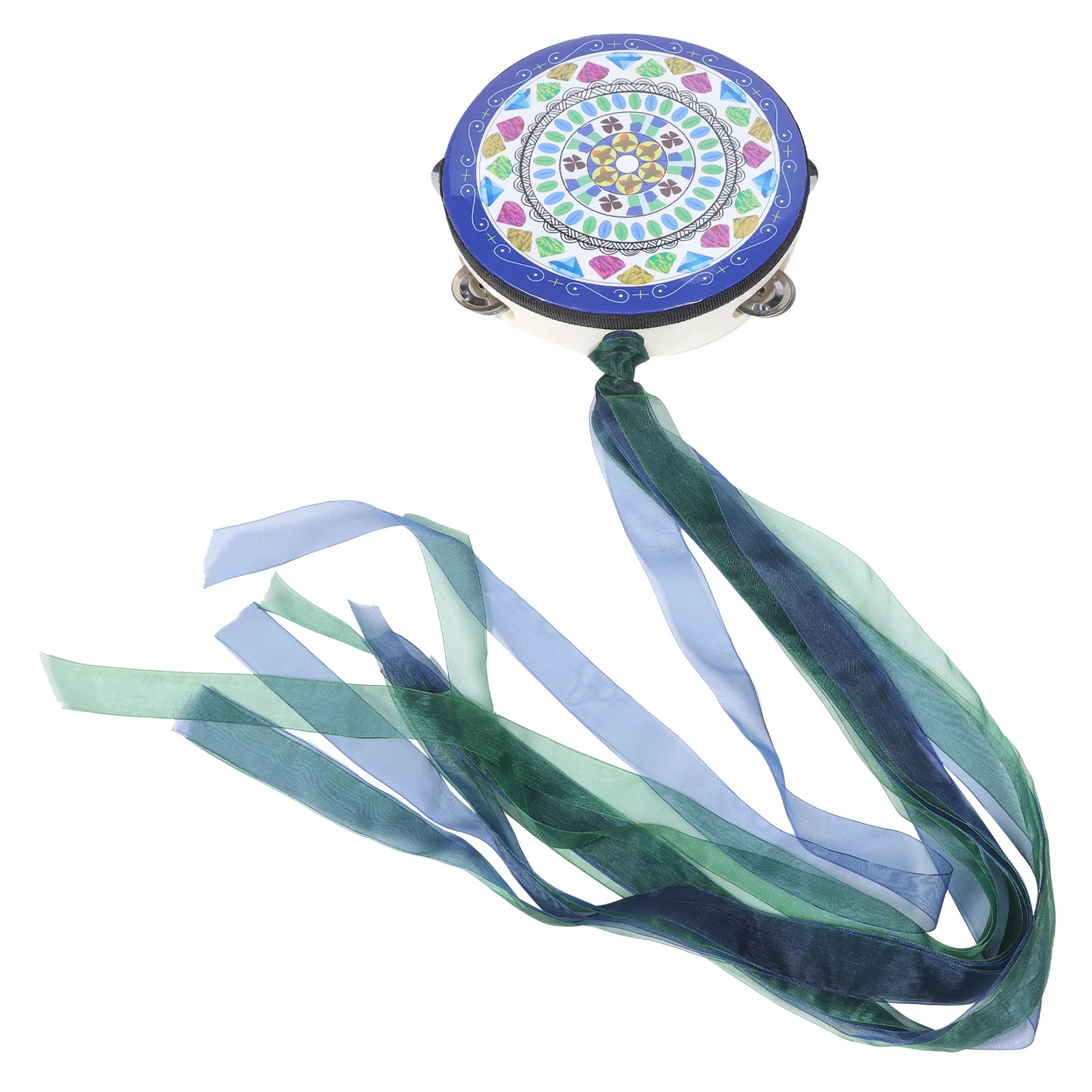 Hand Drum Dance Tambourine Children's Grade Examination Hanfu Photo Props 8-inch Single Row Streamer Tassel Musical Instrument