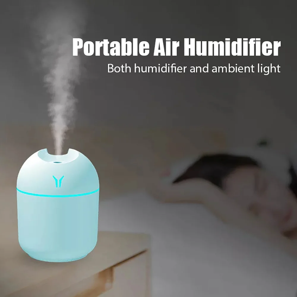 250ML Portable USB Mini Air Humidifier Aroma Essential Oil Diffuser with LED Color Lamp for Home Car air humidifier