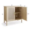 Rattan Storage Cabinet, Buffet Cabinet Sideboard with Rattan Decorated Doors, Cupboard for Hallway, Entry, Living Room 6
