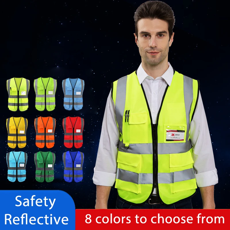 Reflective Safety Vest High Visibility green XXXL Motorcycle Jacket Safety Vest Fluorescent Signal For Men Woman