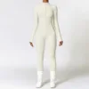 Zipper Yoga Rompers Long Sleeved One-piece Women's Sportswear Gym Jumpsuits Workout High-intensity Fitness Skin-tight Garment 5