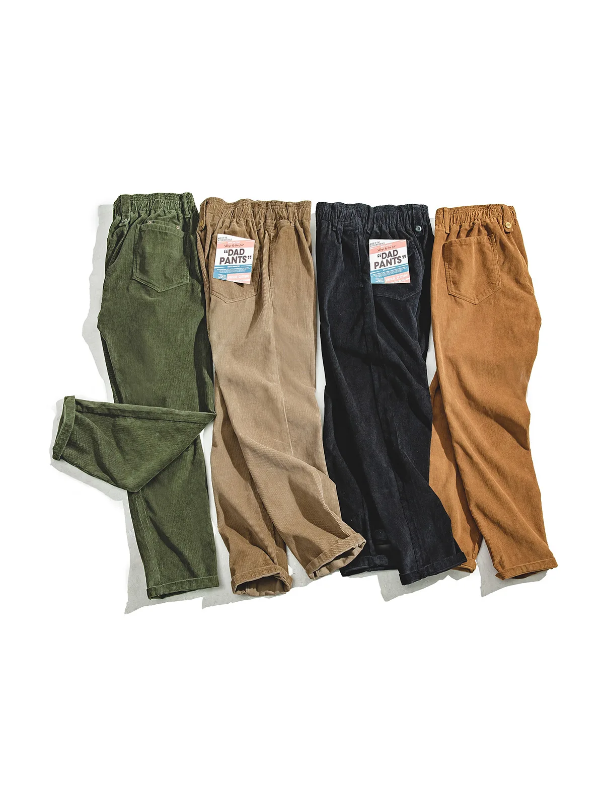 Khaki Corduroy Corduroy Long Pants Straight Wide Leg Loose Casual Pants Spring and Autumn Men