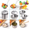 Kids Toy Pots and Pans Toys - Kitchen Play Set Pretend Cookware Mini Stainless Steel Cooking Utensils Development Toys 5