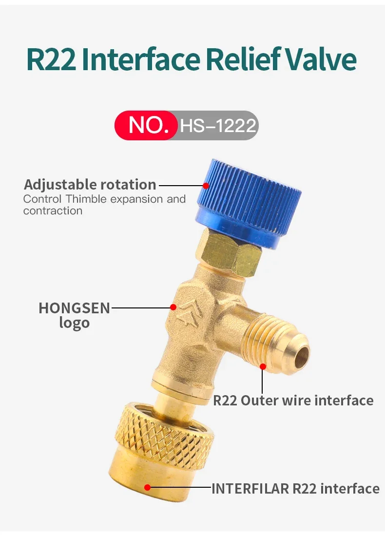 HS R410a R22 Refrigeration Tool Air conditioning Safety Valve Adapter Fitting Refrigeration Charging Copper Adapter For R410A