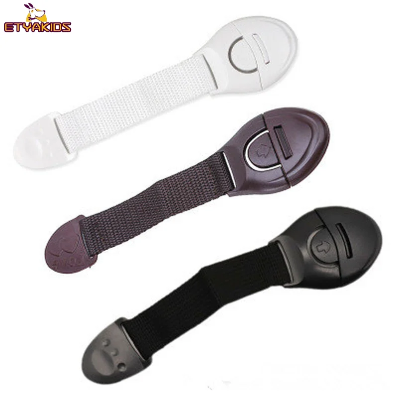 3pcs/lot Coffee Black White Baby Safety Lock Child Toddler Cabinet Drawer Refridgerator Lock for Kids Protection Straps Locks 1