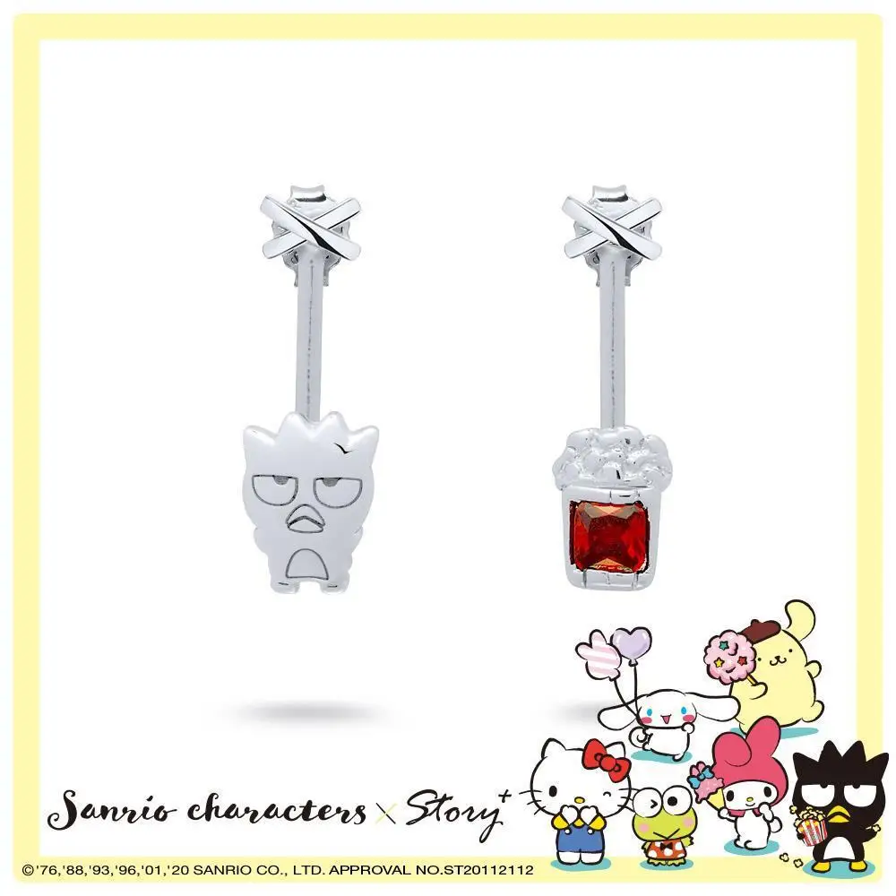 

Sanrio Jewelry Fantasy Paradise Badtzmaru Popcorn Crystal 925 Silvering Earrings Stud Earrings Sanrio Accessories Birthday Gift