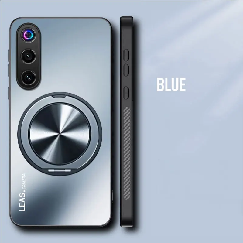 Magnetic Shockproof Matte Bumper Case with Wireless Charging Holder