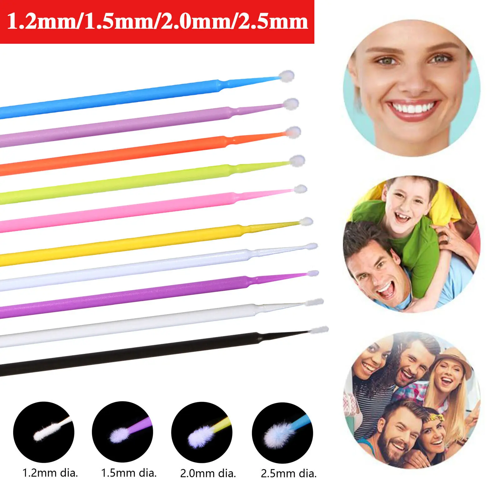

100pcs/pack Dental Microbrush Micro Brush Applicator Tip Regular/Fine/Ultrafine