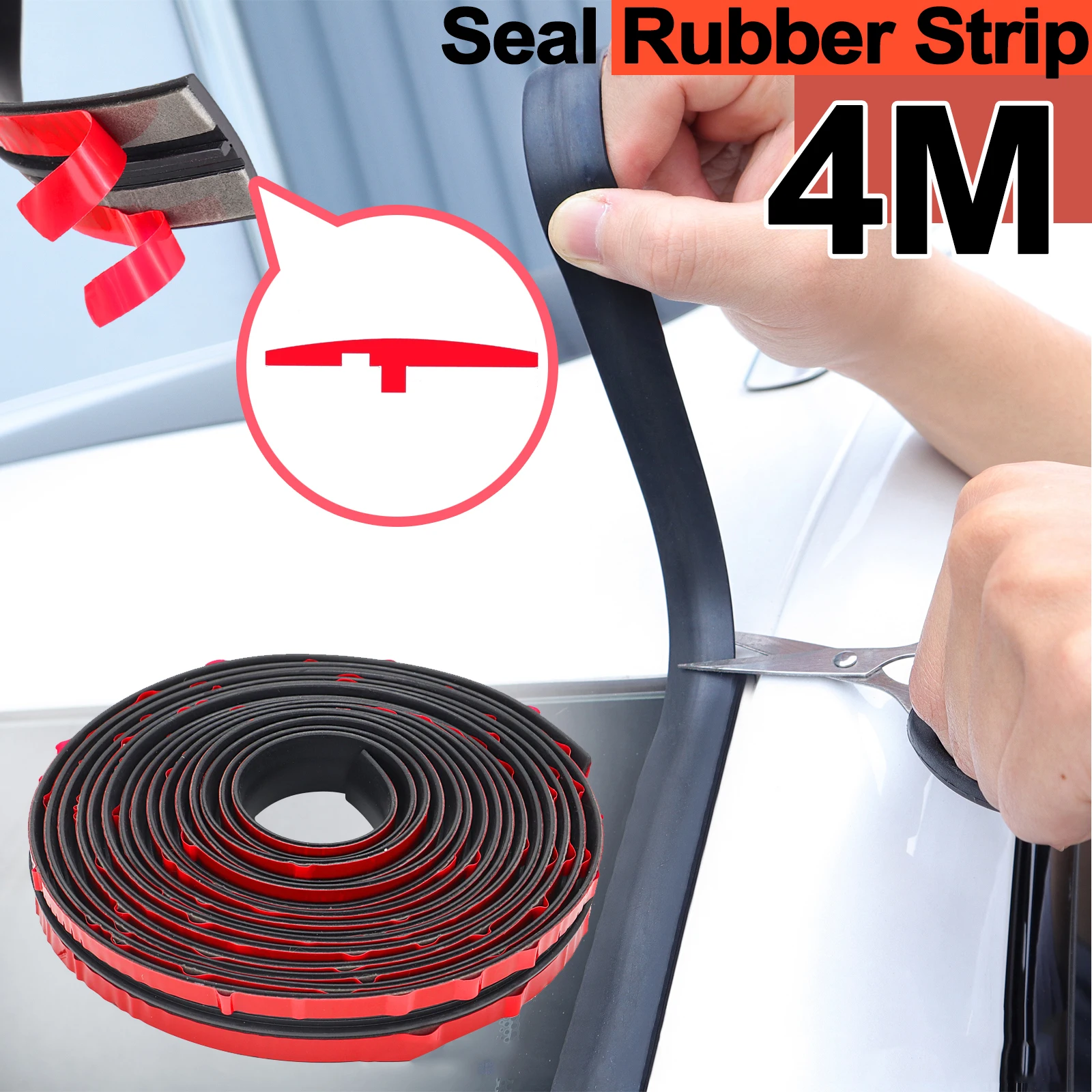 

4Meter Car Rubber Seals Edge Sealing Strips Auto Roof Windshield Car Rubber Sealant Protector Seal Strip Window Seals Waterproof