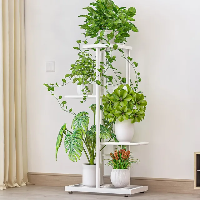 단조 다리미 플라워 랙: 발코니와 홈을 위한 스타일리시한 식물 스탠드