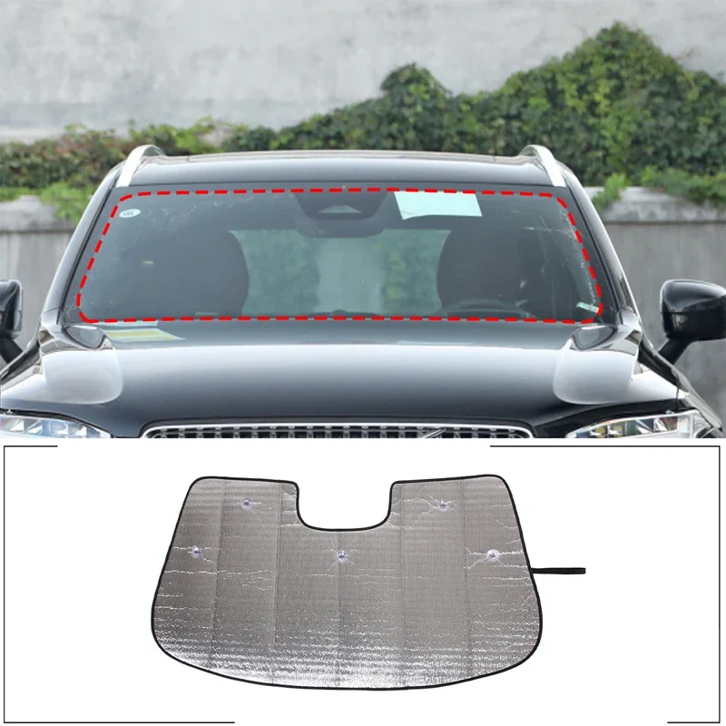 

For 2019-2023 Volvo XC90 Aluminum Foil Silver Car Styling Car Front Glass UV Protection Sunshade Car Interior Accessories