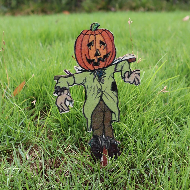Tuo Yuan Új Kézműves Sütőtök Madárijesztő Kerti Plug-In Dekorációk Kreatív Páfrány Halloween Virág Edénybetétkártya