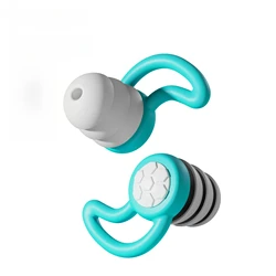 Triple - Layer Silicone Waterproof Earplugs (Cyan)