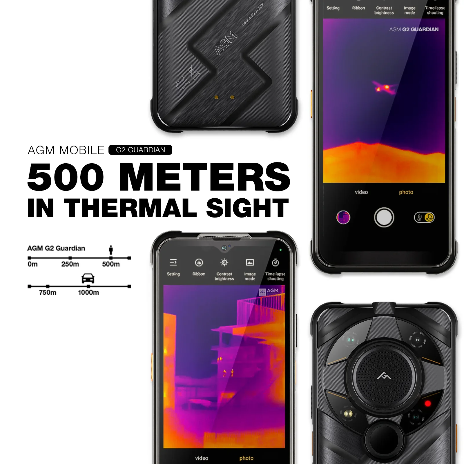 AGM G2 Guardian 5G Unlocked Monocular 500meters Autofocus Thermal Camera With 10mm Lens  25FPS