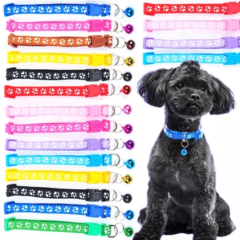 Colorful Pet Pattern Small Dog and Cat Collar with Bell Adjustable Bowties Dog Bow Ties DIY Band Pet Supplies Puppy Accessories 1