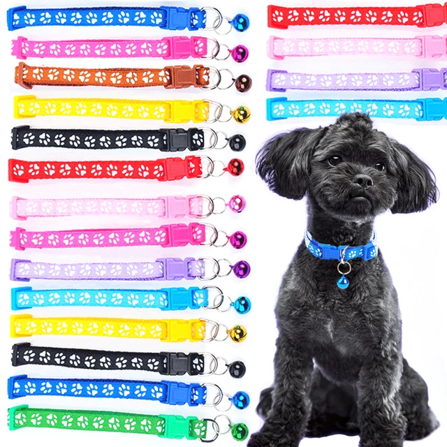 Colorful Pet Pattern Small Dog and Cat Collar with Bell Adjustable Bowties Dog Bow Ties DIY Band Pet Supplies Puppy Accessories 1