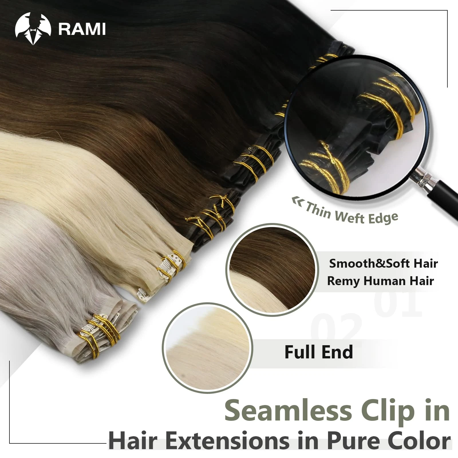 Hair Extensions Clip In PU Hair Extensions For Women 7Pcs Seamless 100% Real Human Extension 26 Inch Natural Straight