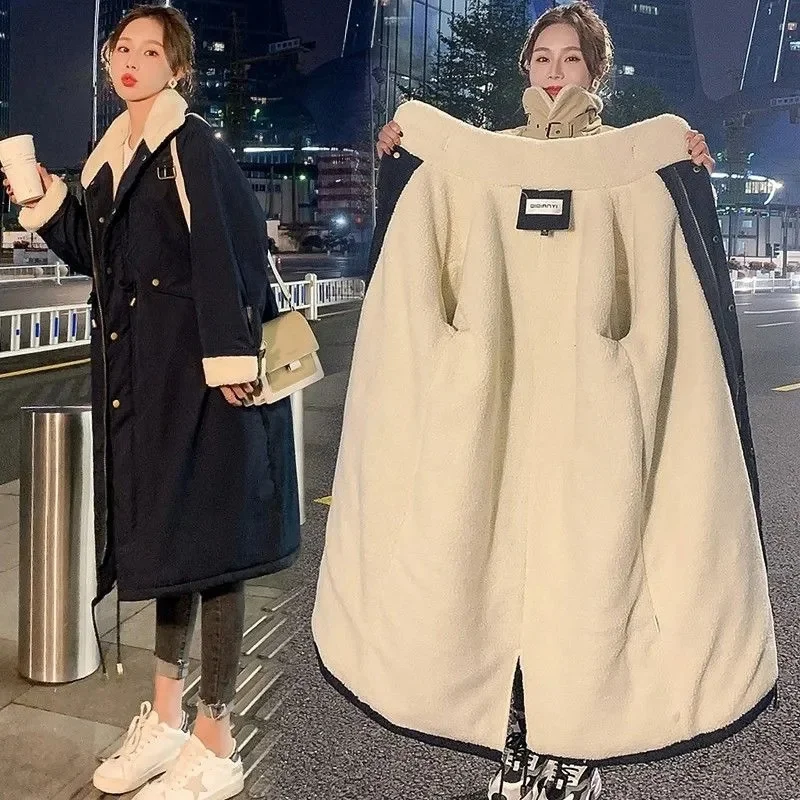 pregnant-women-cotton-coat-2023-winter-new-coat-medium-length-200kg-loose-plush-thickened-lamb-hair-late-pregnancy-cotton-jacket