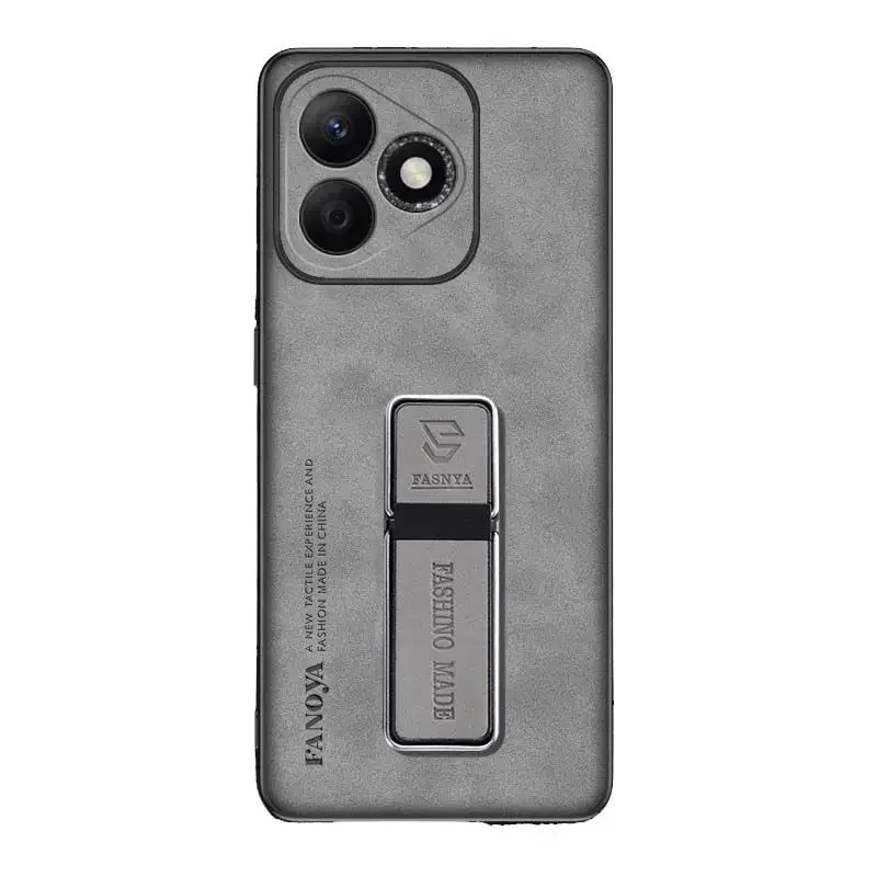 Premium Sheepskin Leather Phone Case with Matte Finish and Stand Holder - Camera Protection Back Cover