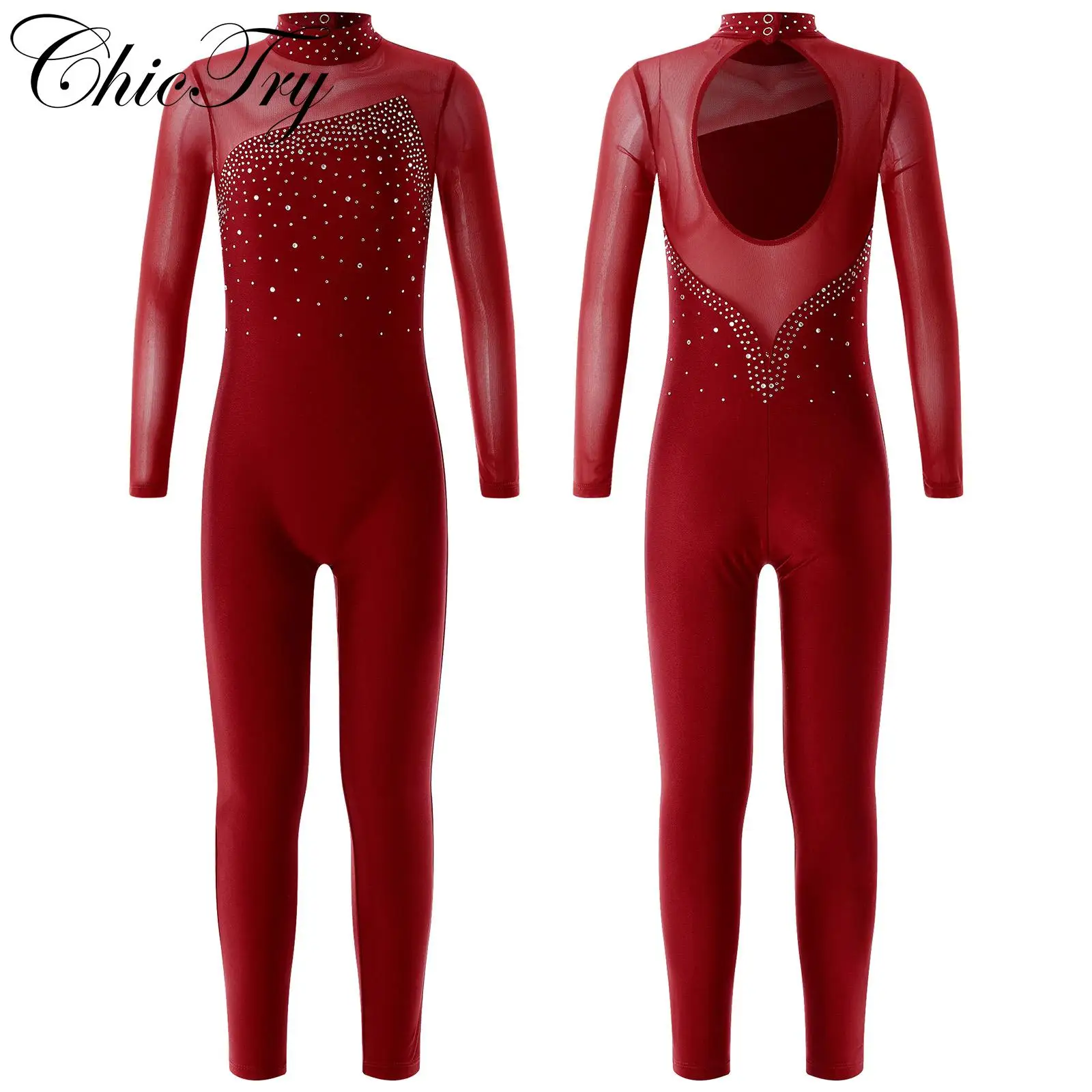 

Kids Girls Ballet Dance Jumpsuit Sports Skating Bodysuit Open Back Gymnastics Practice Leotards Unitards Yoga Workout Costume