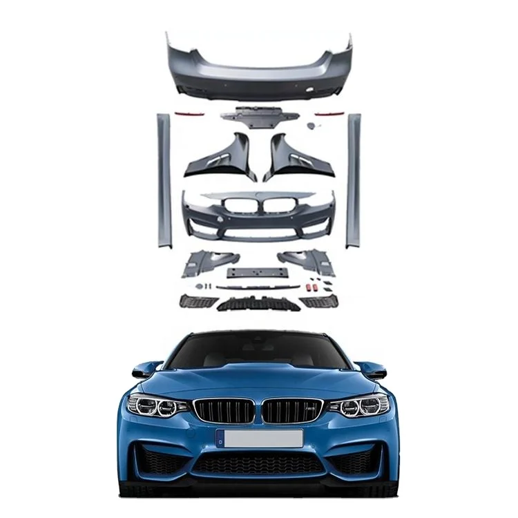 

Body Kit Plastic front rear Diffuser bumper upgrade M3 for BMW F30 F35 Side skirts front lip Matte Black