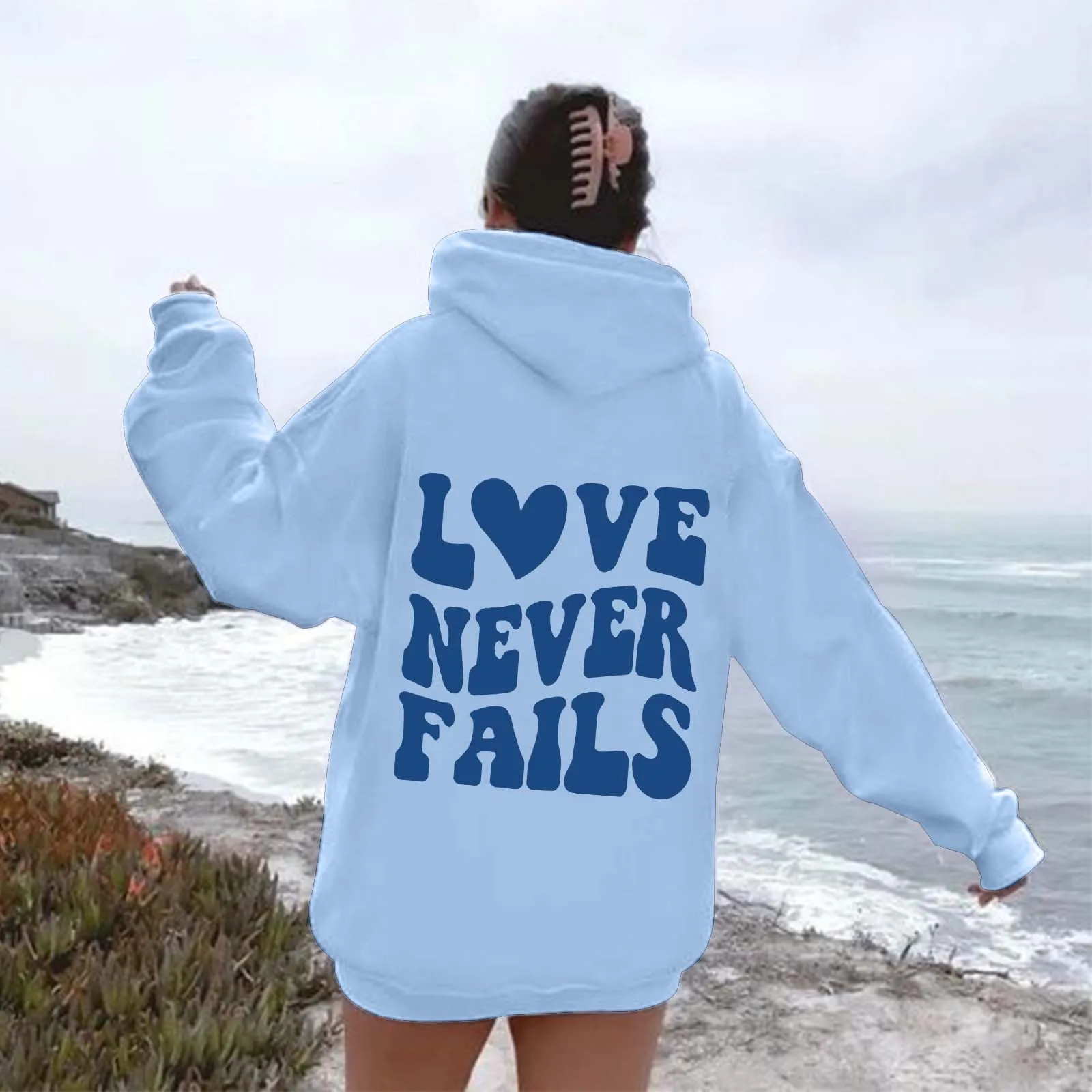 

Zip up Womens Hoodies Women's Fashion Casual Plain Color Letter Print Oversized Sports Hoodie Christmas Sweaters Women