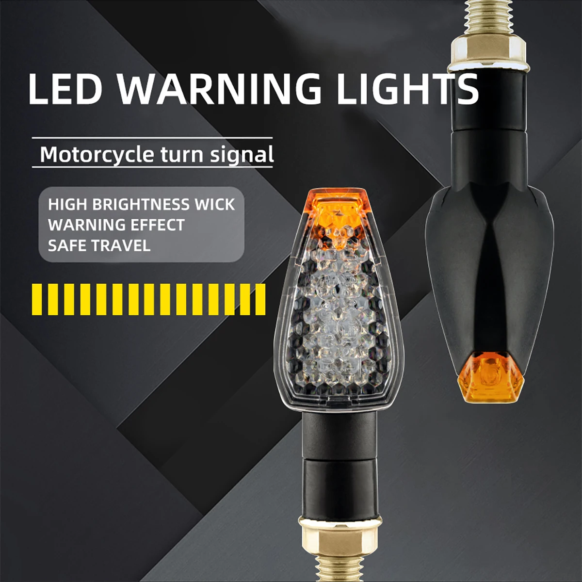 Universal LED Motorcycle Turn Signal Lights 12v Waterproof Amber Flasher Indicator Rear Tail Lamp For Motorbike Blinker Accessori