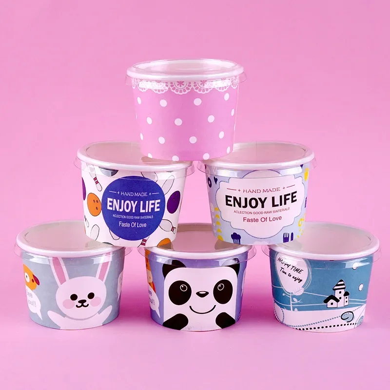 Dessert Cups Disposable Paper Cups 50PCS Paper Cups Birthday Party Favors Dessert Cup 100ml Small Round Disposable