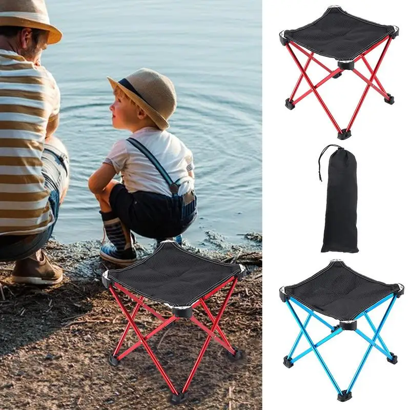 

Camping Foot Stool Travel Folding Chair With Collapsible Legs Folding Portable Outdoor Foot Stool Extra Large Seat For Kids