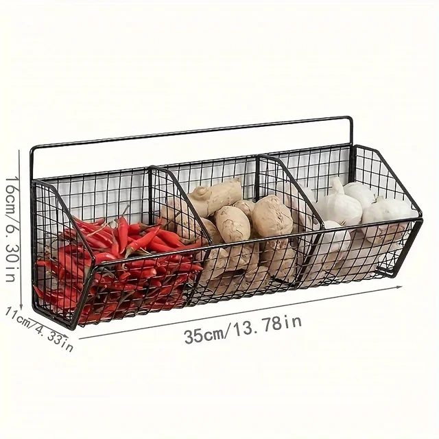 Wall Mounted Metal Wire Kitchen Storage Basket 3