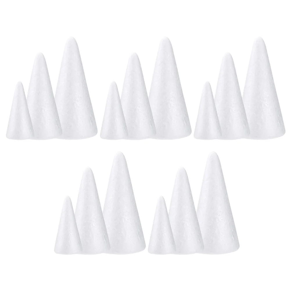 15 Pcs Foam Cone Toy Kids Decorative Cones Toys Craft Cake Drawing  Plaything White Child DIY Foams - AliExpress