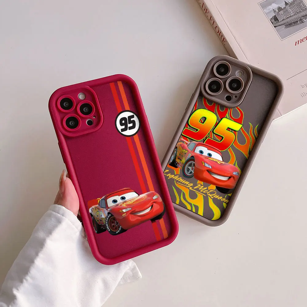 Cars Lightning McQueen 95 Camera Protection Case For iPhone 15 14 13 12 11 Pro Max Mini XR XS X 7 8 Plus Soft Back Cover Funda images - 6