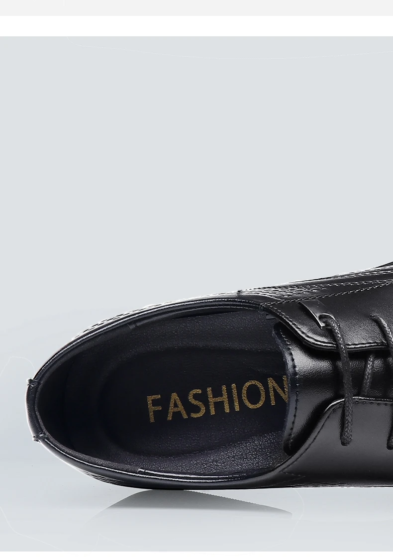 Männer Flache/6CM Erhöhung Aufzug Schuhe Hohl Atmungsaktive Business Formale Leder Schuhe Mann Britischen Kleid Casual Hochzeit Schuhe – Detail 14