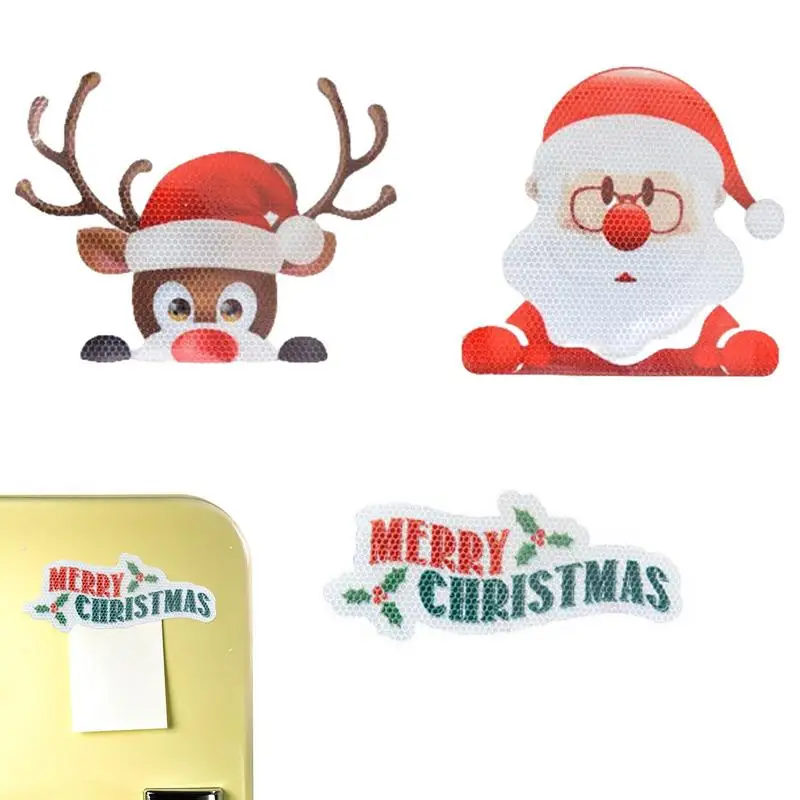 

Christmas Car Refrigerator Decorations Colorful Christmas Reflective Car Magnets Decoration Christmas Bright Color Reflective