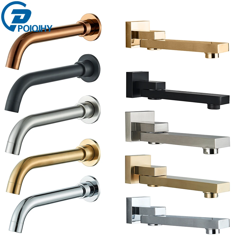 Bathroom Faucet Chrome Brass Bath Tub Shower Mixer Bath Filler Brushed Gold Spout Wall Outlet Black Faucets Spouts Replacement